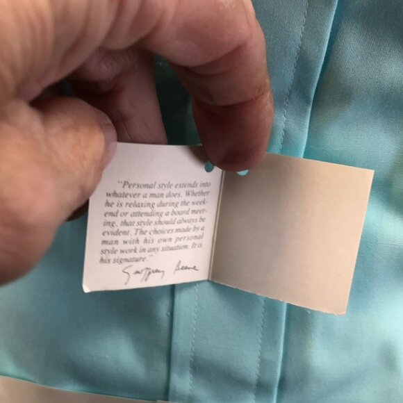 NWT Geoffrey Beene Mens Dress Shirt Size 15.5 Neck Workwear Classic Blue Casual - Picture 5 of 8